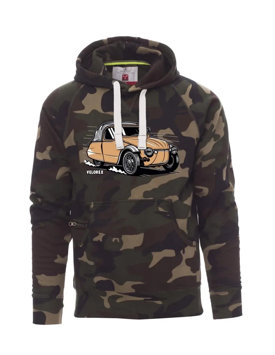 Felpa da uomo camuffare Automobile Velorex