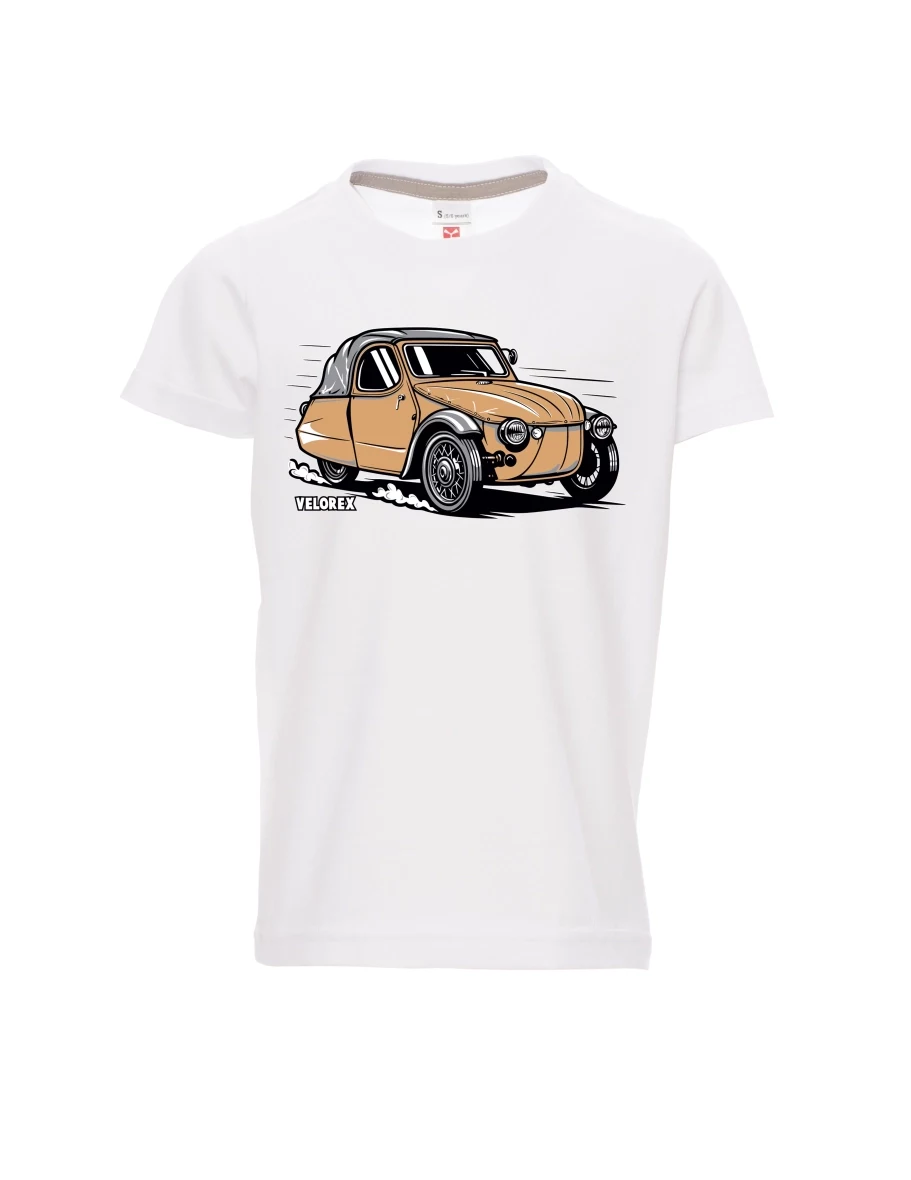 Maglia da bambino bianca Automobile Velorex