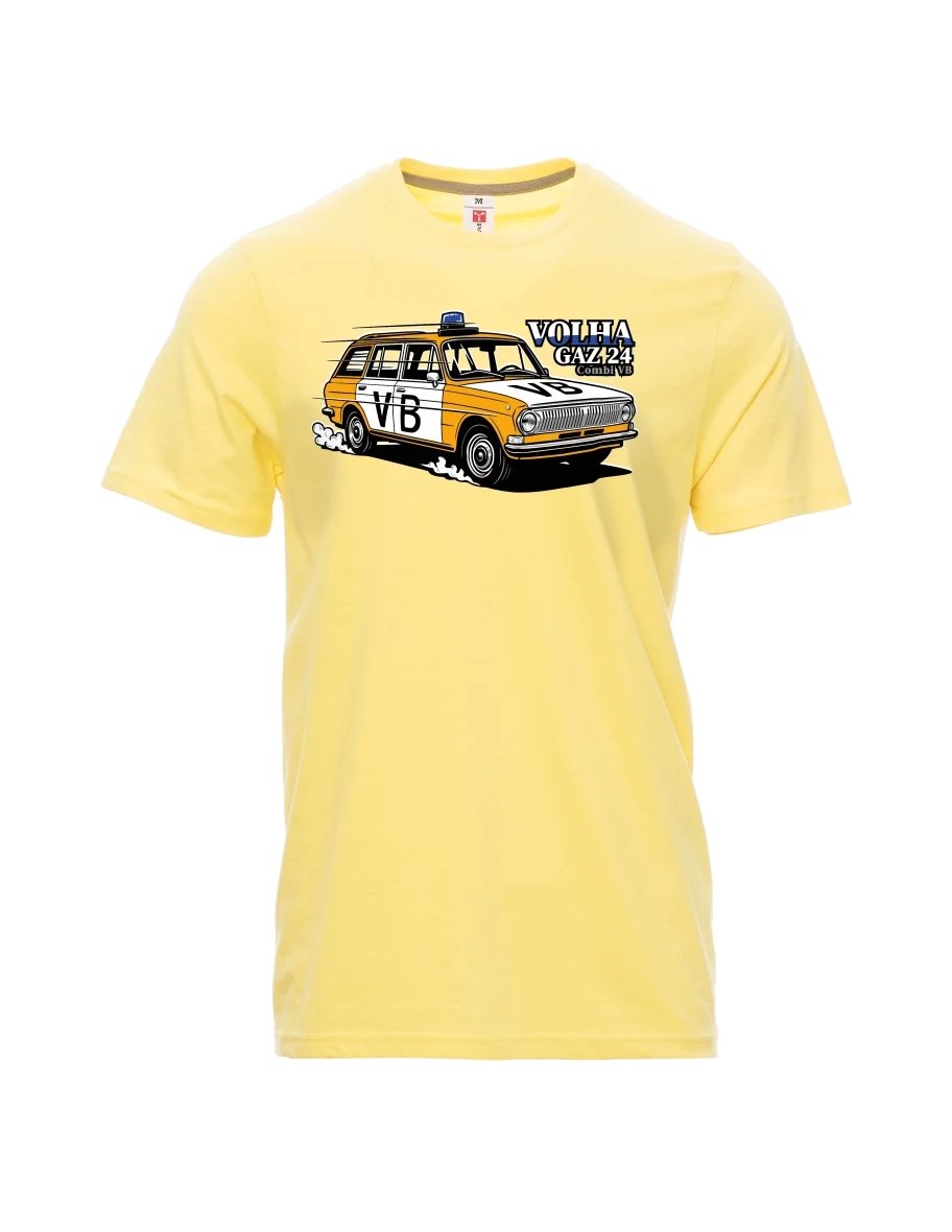 Maglia da uomo giallo chiaro Automobile Volga GAZ 24 VB