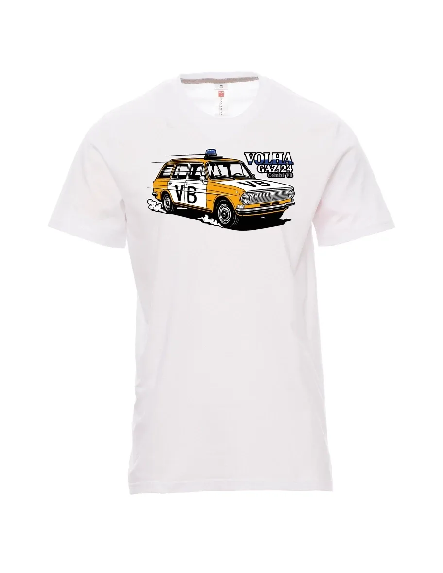 Maglia da uomo bianca Automobile Volga GAZ 24 VB