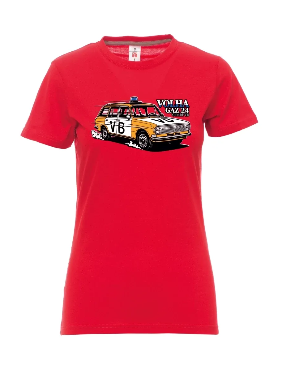 Maglia da donna rossa Automobile Volga GAZ 24 VB