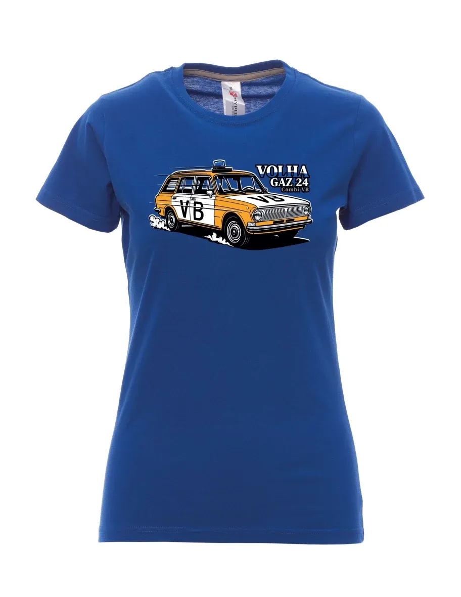 Maglia da donna blu reale Automobile Volga GAZ 24 VB