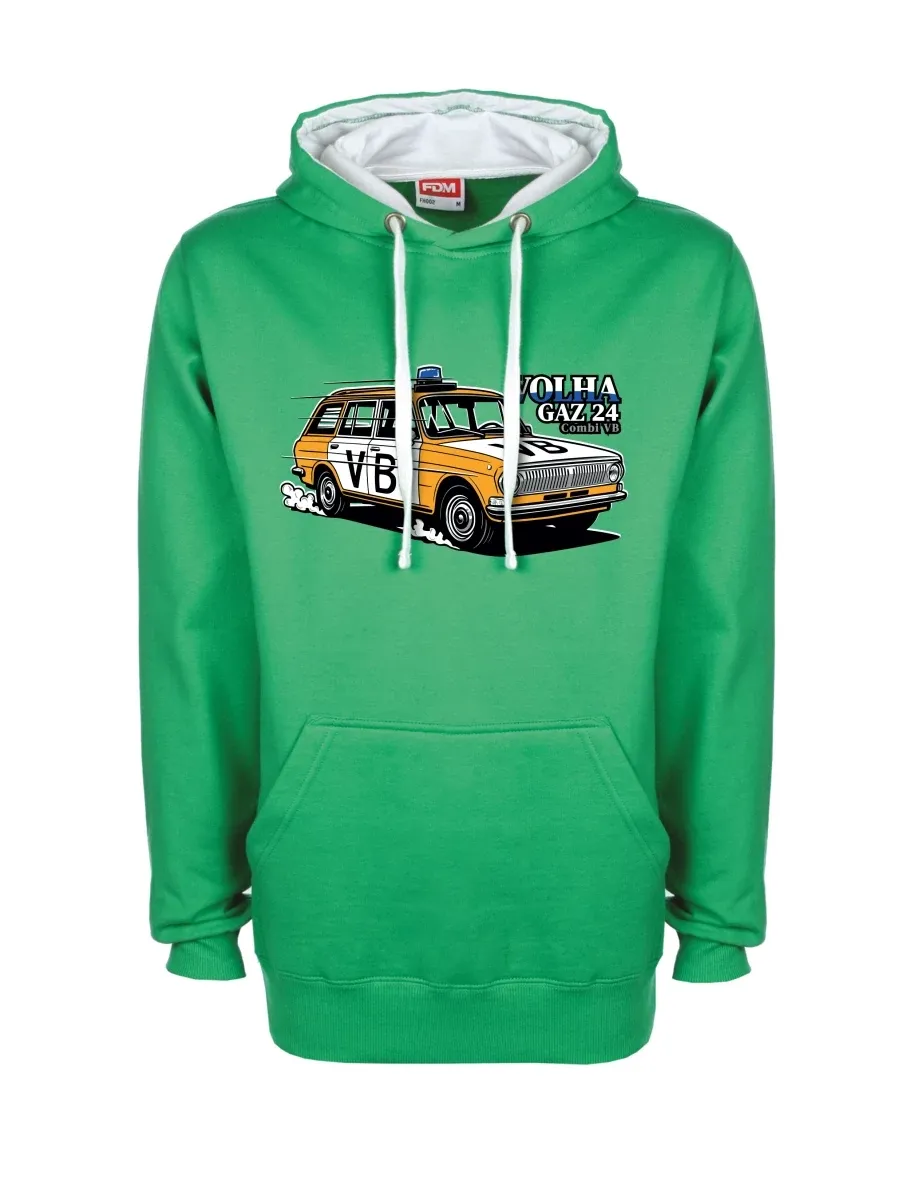 Felpa bianco-verde Automobile Volga GAZ 24 VB