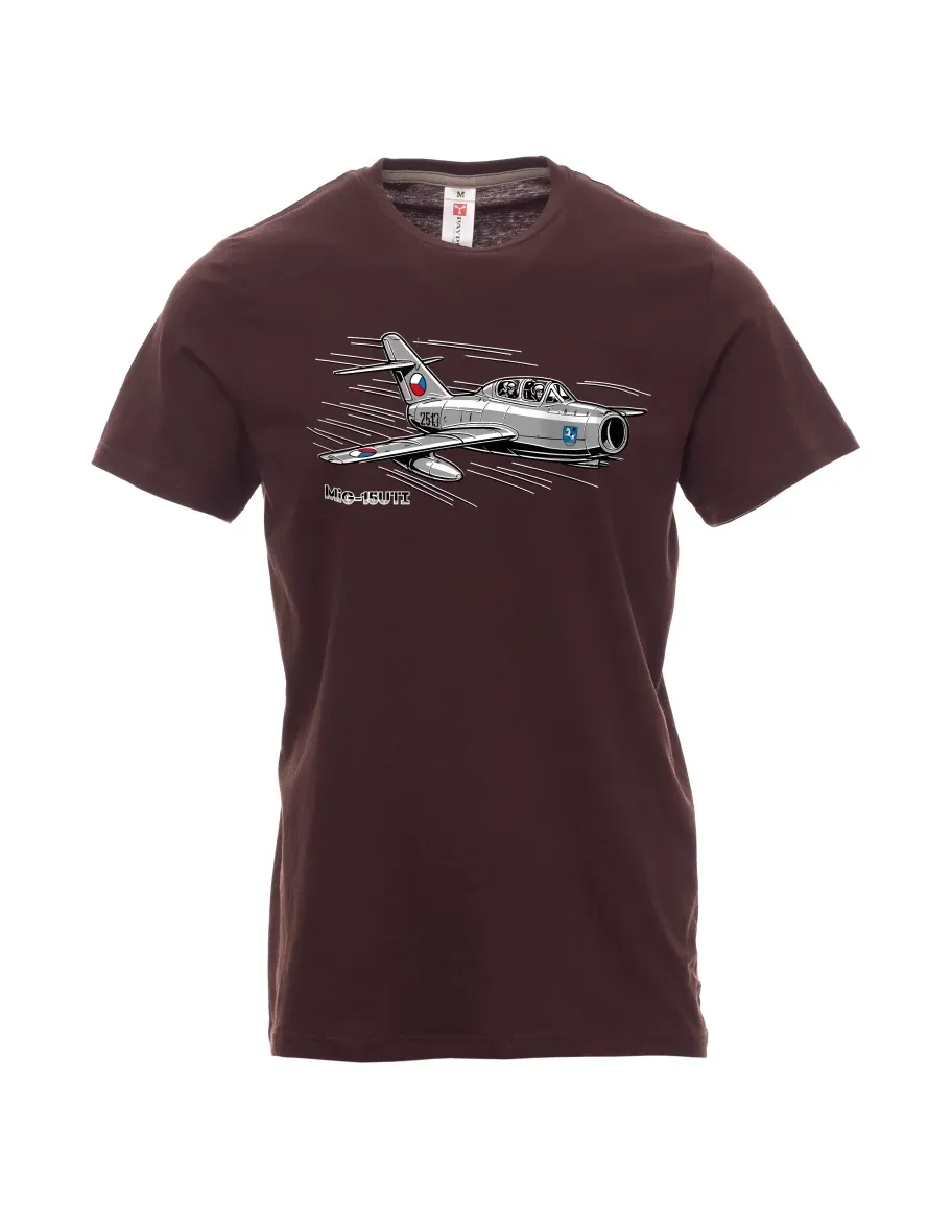 Maglia da uomo marrone scuro Aereo MiG-15UTI
