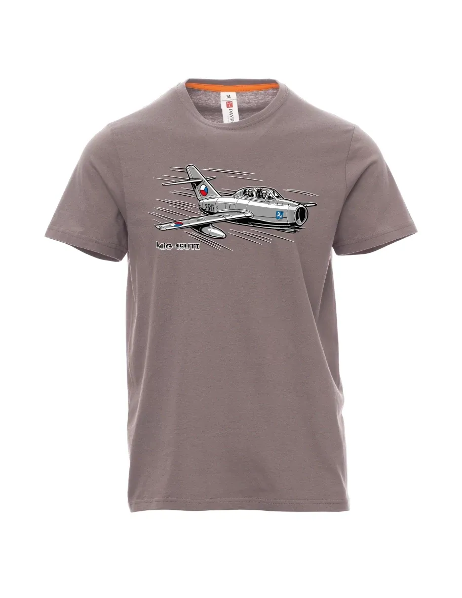 Maglia da uomo grigio acciaio Aereo MiG-15UTI
