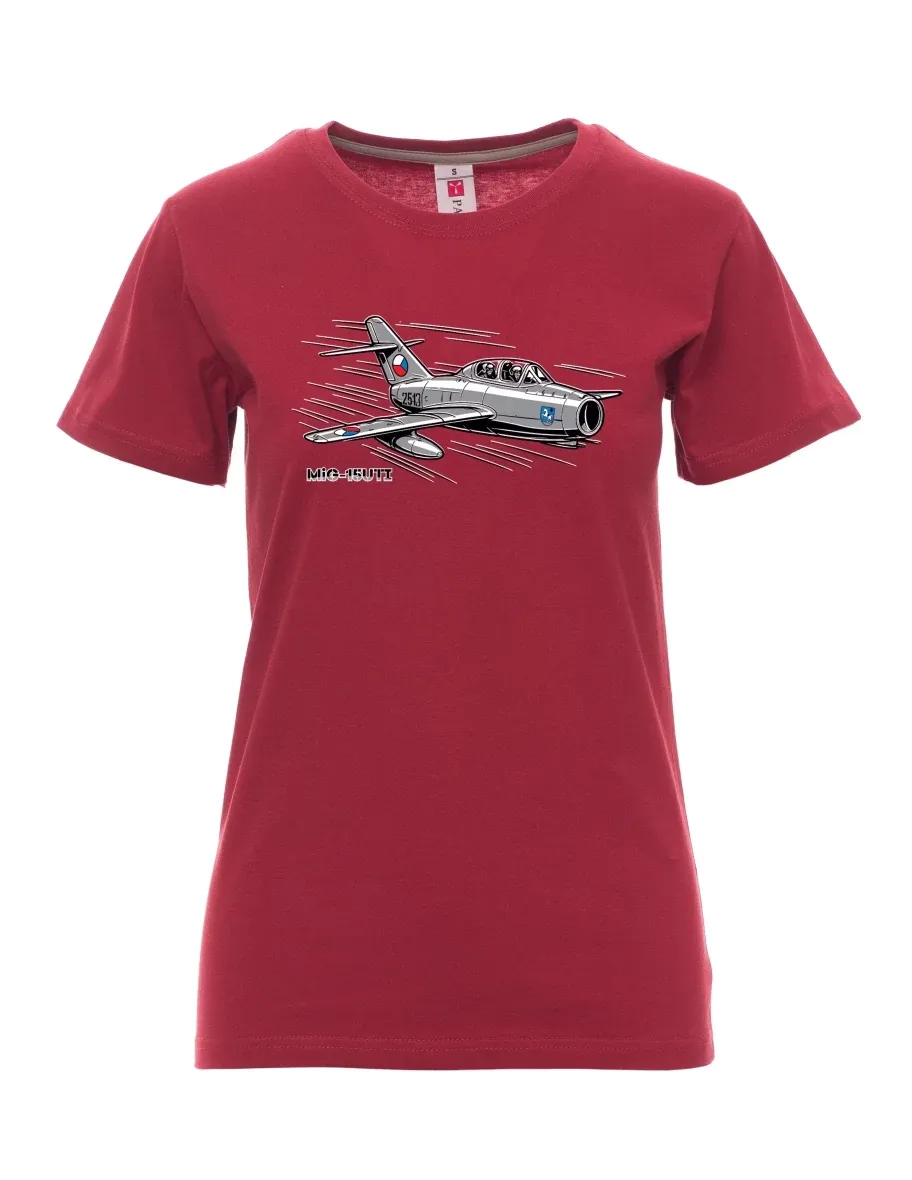 Maglia da donna colore bordeaux Aereo MiG-15UTI
