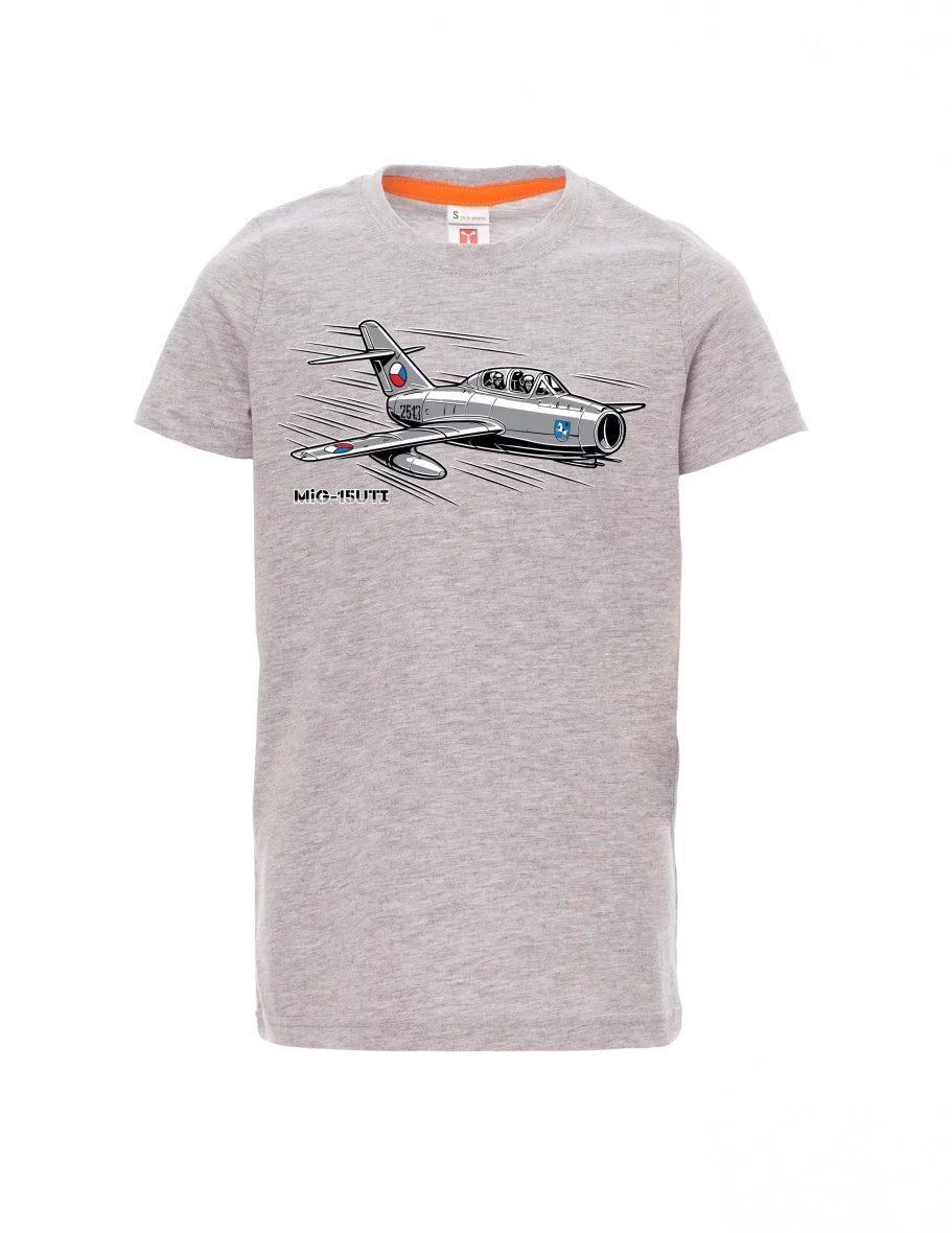 Maglia da bambino grigio melange Aereo MiG-15UTI