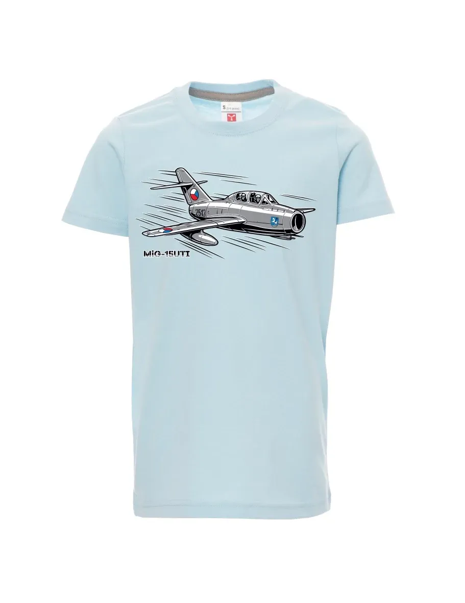Maglia da bambino blu pallido Aereo MiG-15UTI