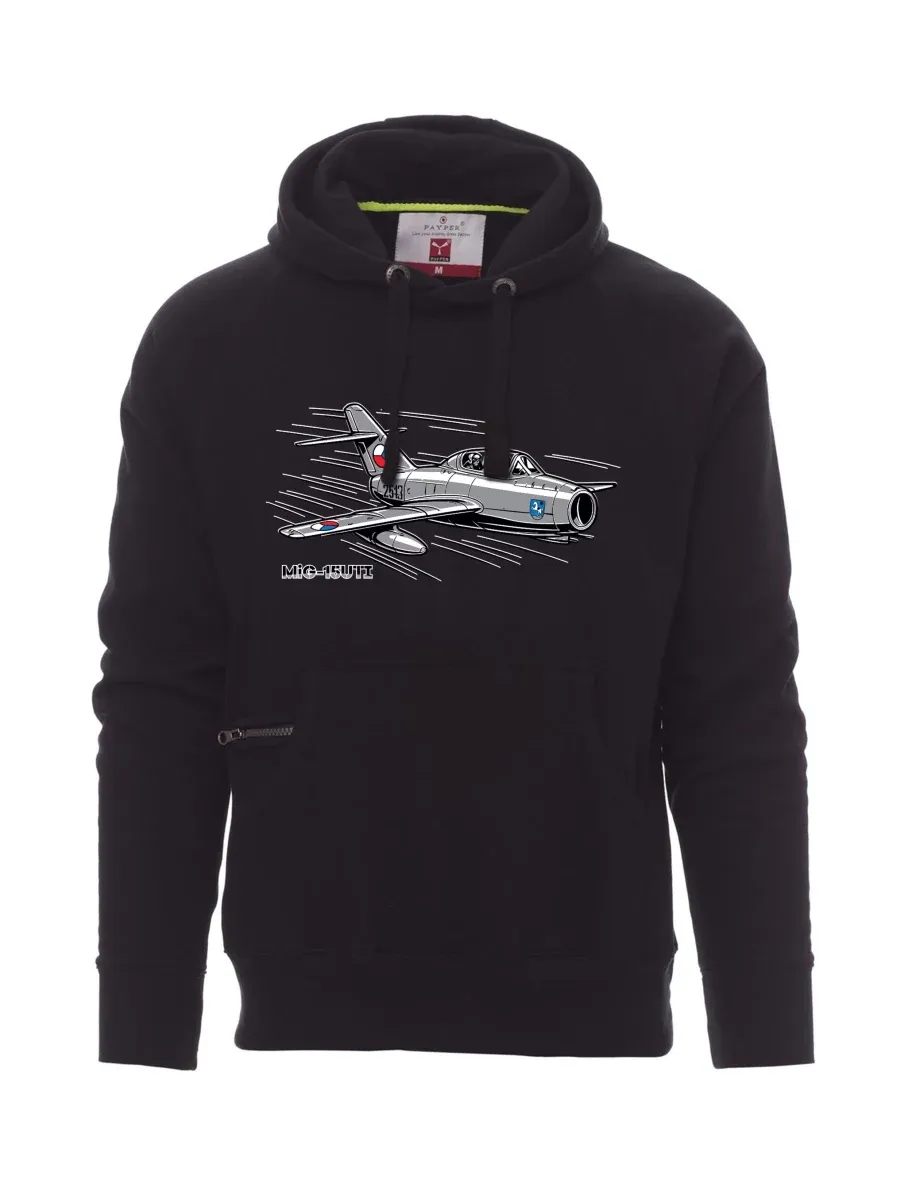 Felpa da uomo nera Aereo MiG-15UTI