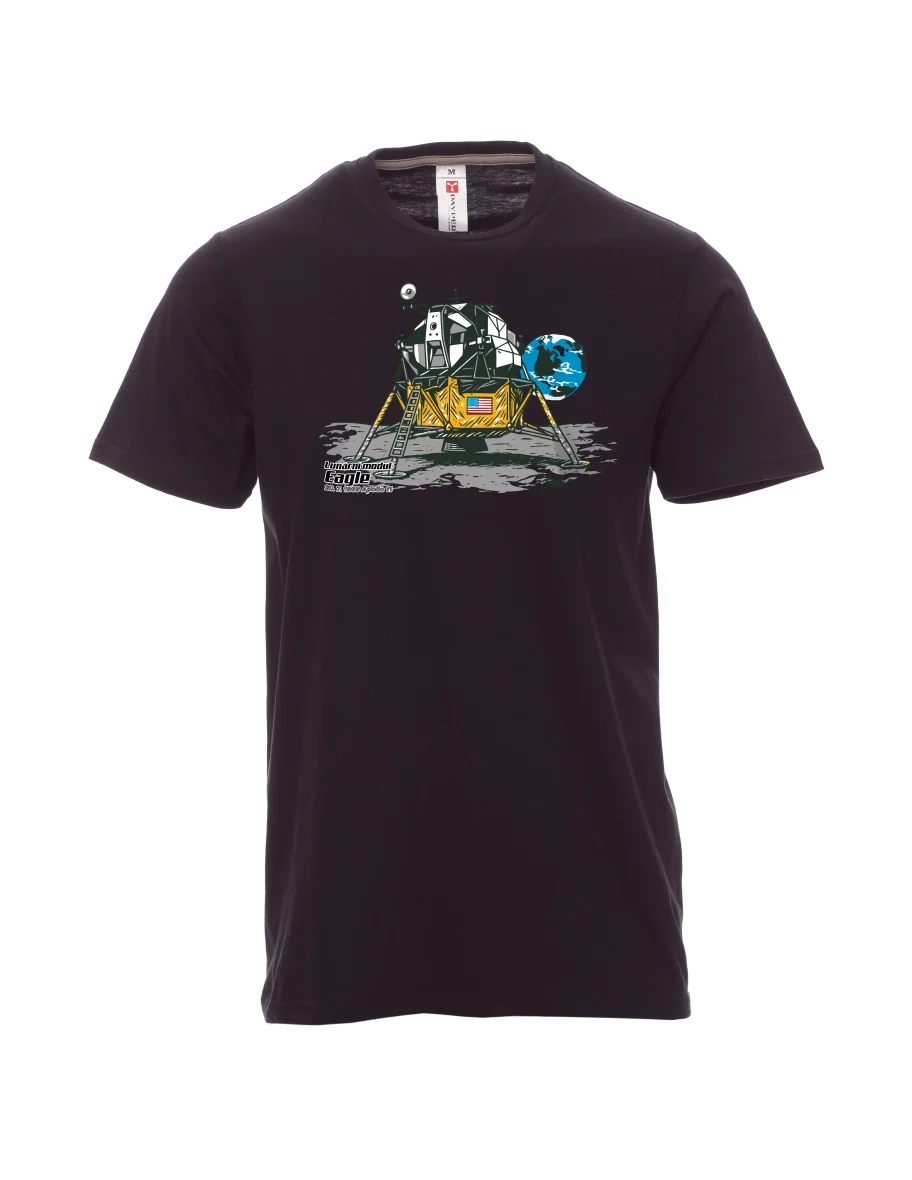 Maglia da uomo nera Modulo lunare Eagle