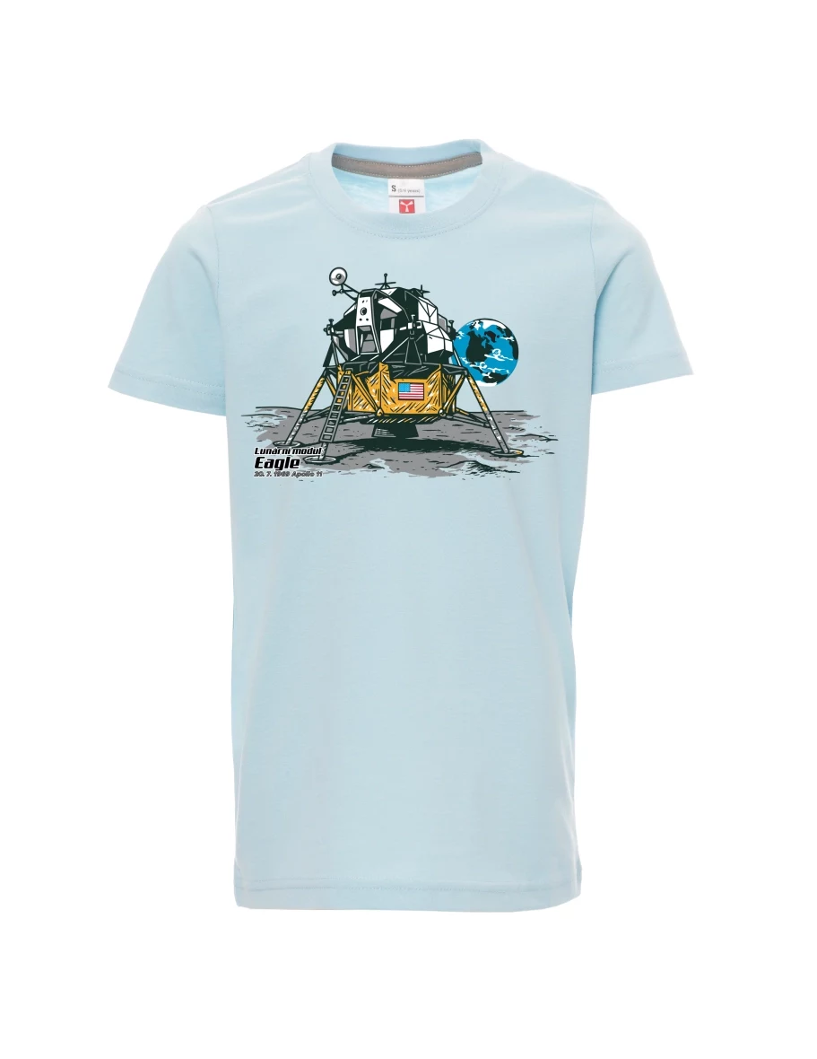 Maglia da bambino blu pallido Modulo lunare Eagle