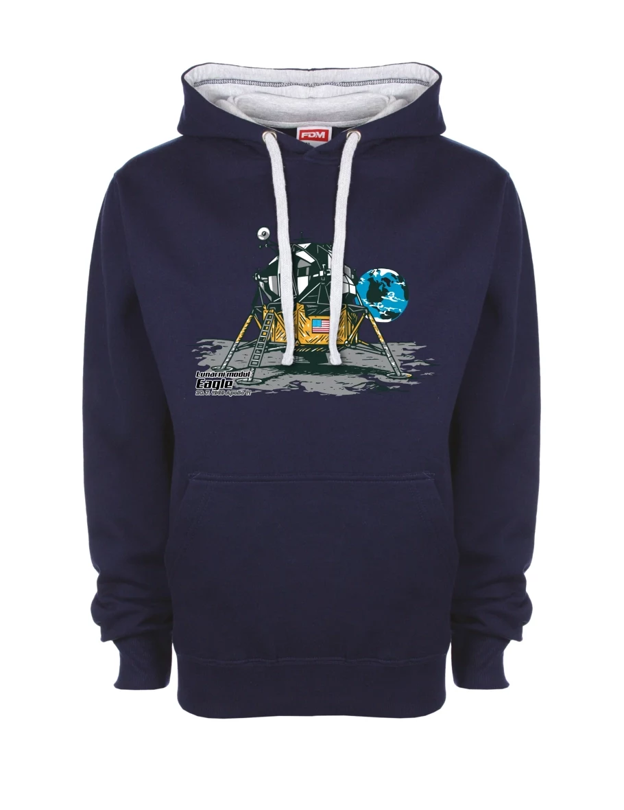 Felpa grigio-blu marino Modulo lunare Eagle