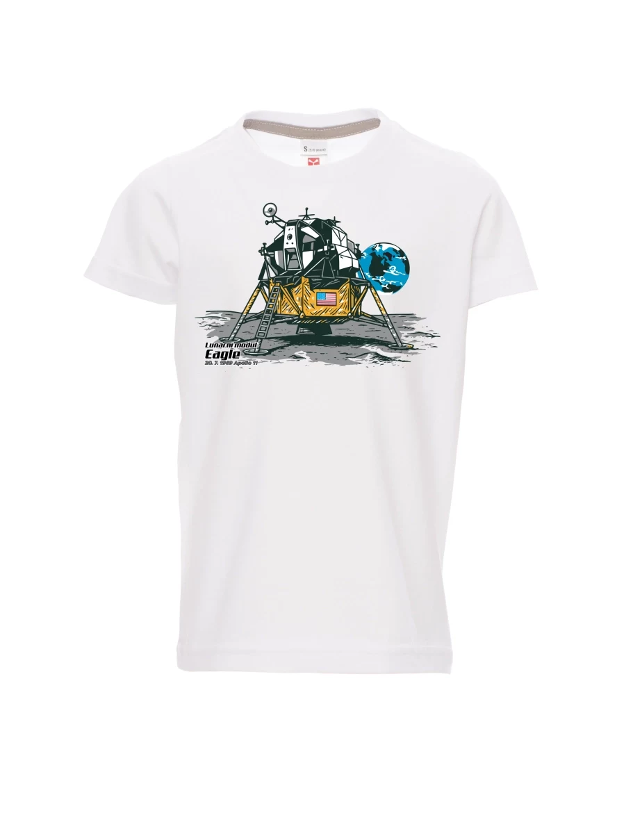 Maglia da bambino bianca Modulo lunare Eagle