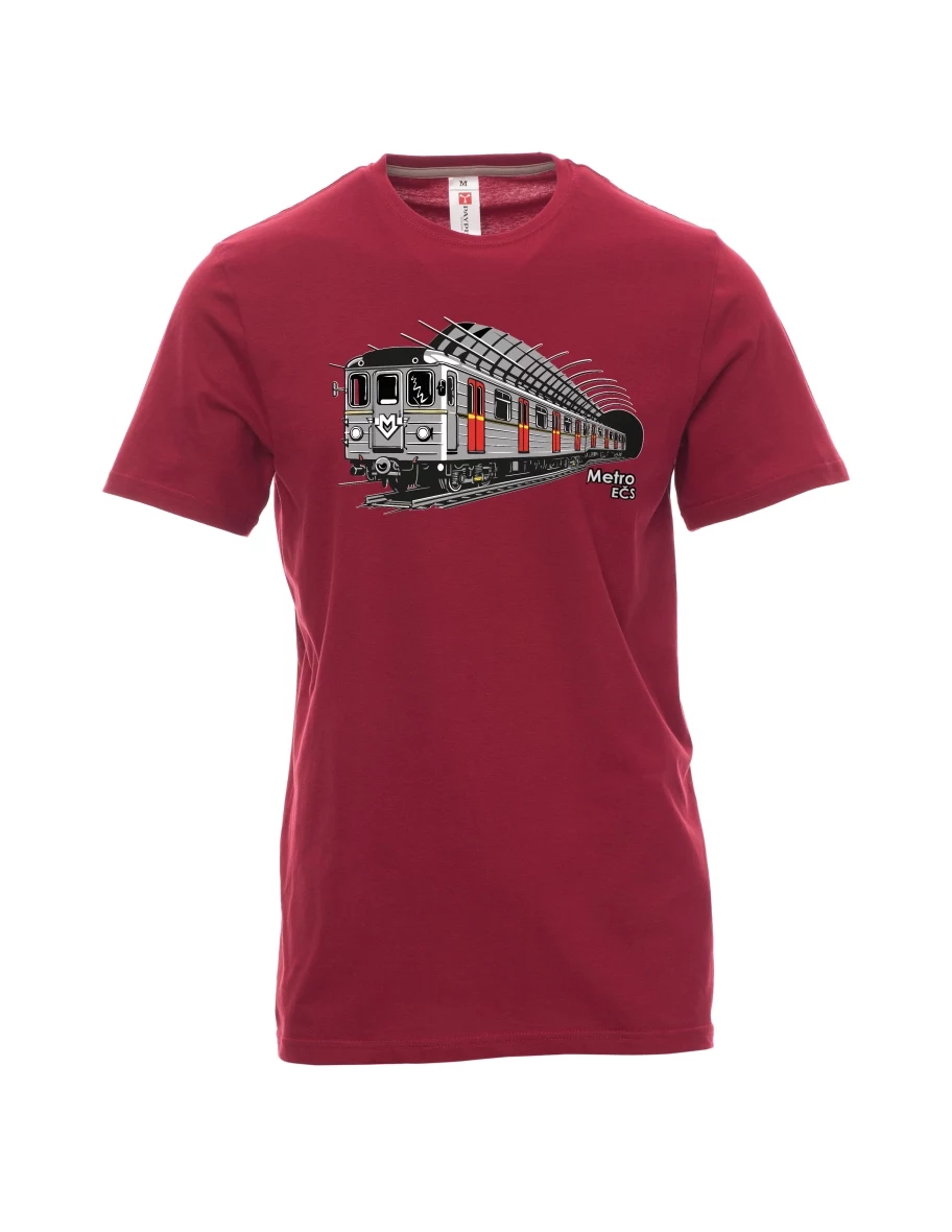 Maglia da uomo rosso scuro Metropolitana EČS