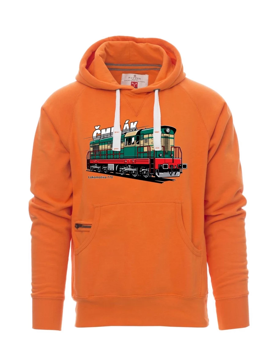 Felpa da uomo arancione Locomotiva 770 “Čmelák”