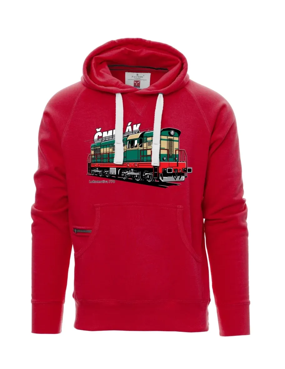 Felpa da uomo rossa Locomotiva 770 “Čmelák”