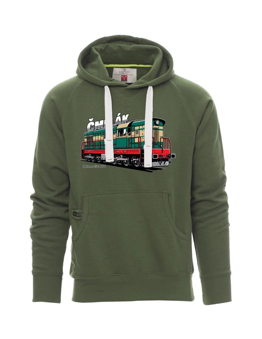 Felpa da uomo verde scuro Locomotiva 770 “Čmelák”
