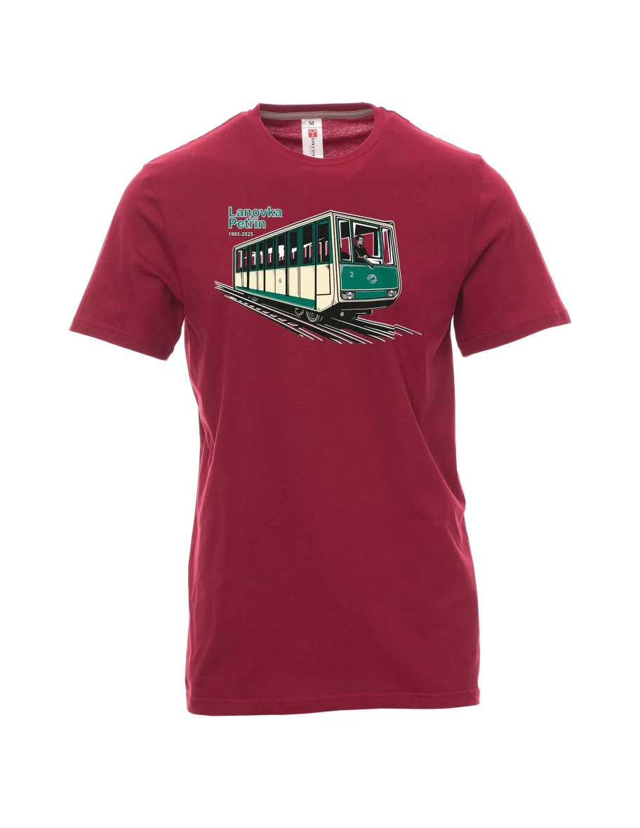 Maglia da uomo rosso scuro Funicolare Petřín