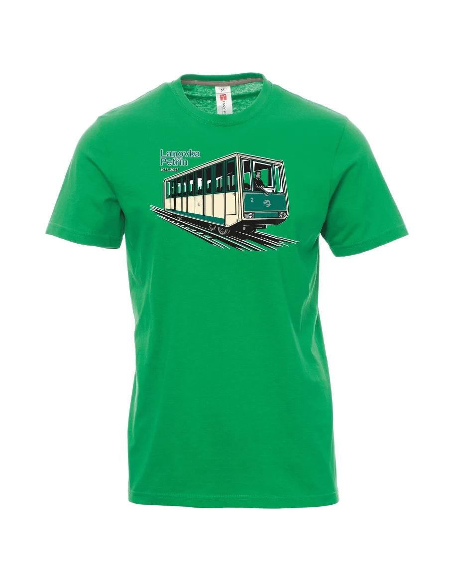 Maglia da uomo verde Funicolare Petřín