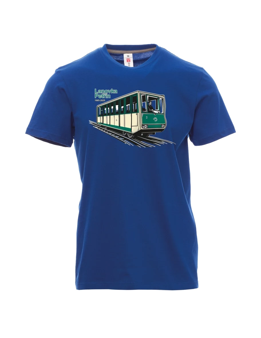 Maglia da uomo blu Funicolare Petřín
