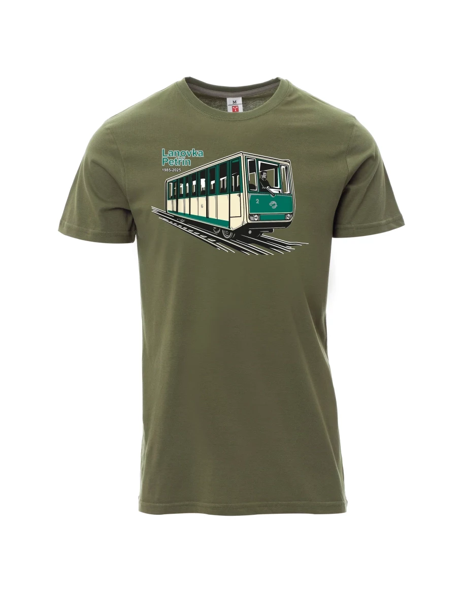 Maglia da uomo cachi Funicolare Petřín
