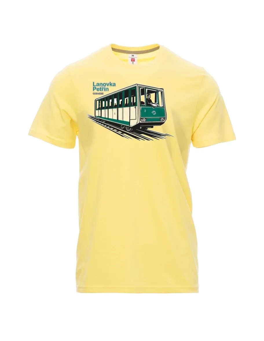 Maglia da uomo giallo chiaro Funicolare Petřín