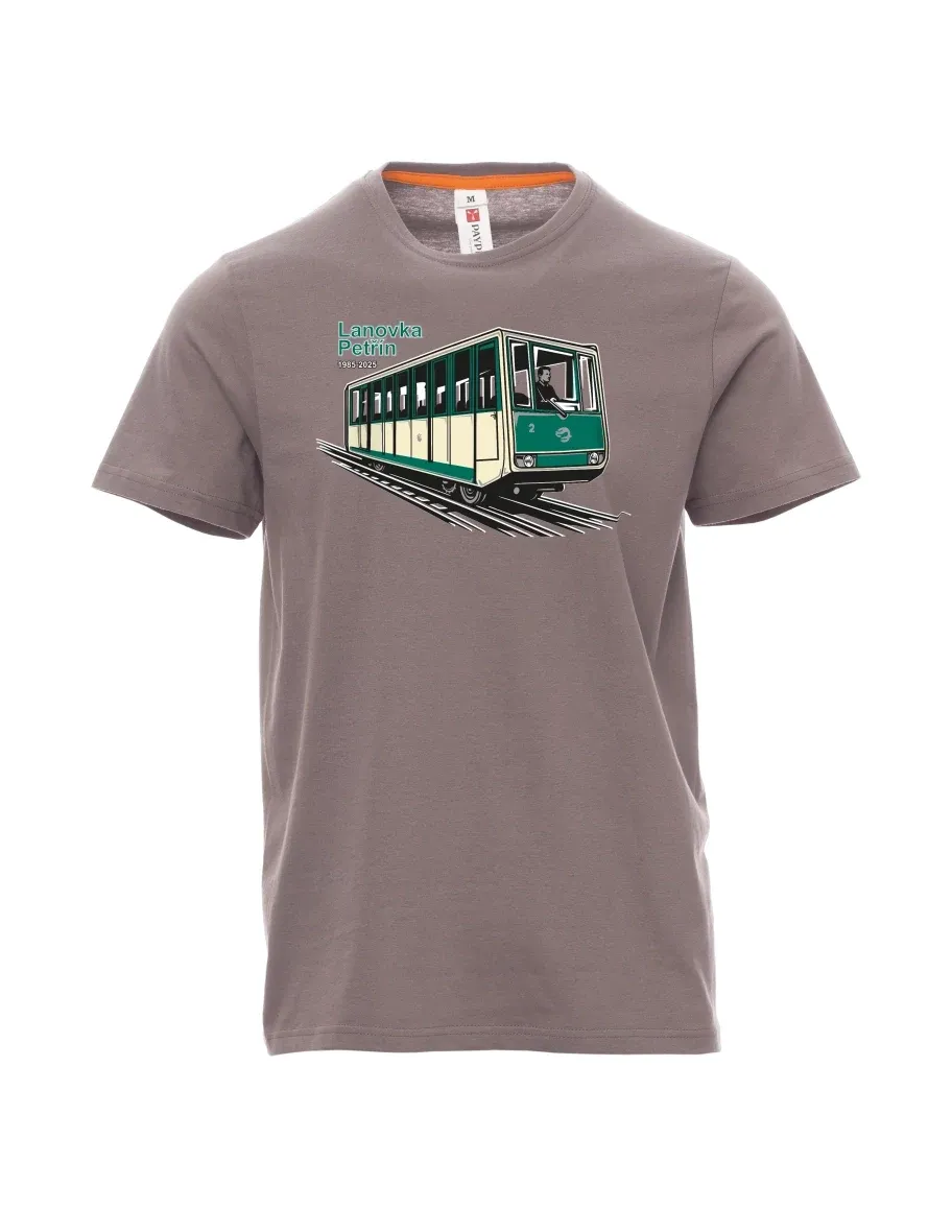 Maglia da uomo grigio acciaio Funicolare Petřín