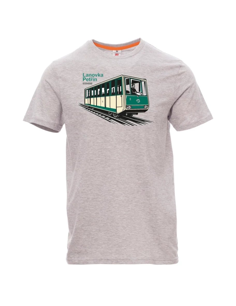 Maglia da uomo grigio melange Funicolare Petřín