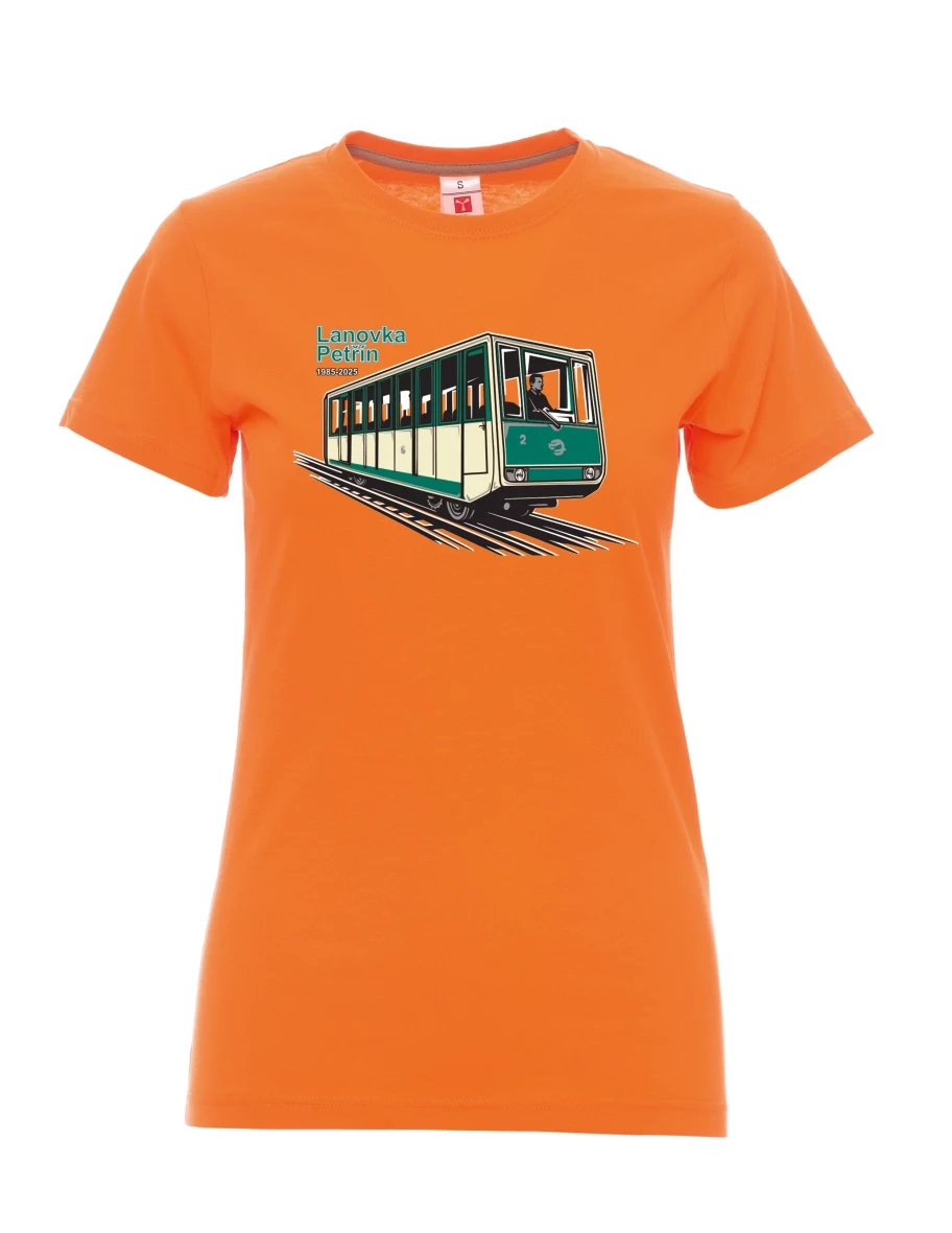 Maglia da donna arancione Funicolare Petřín