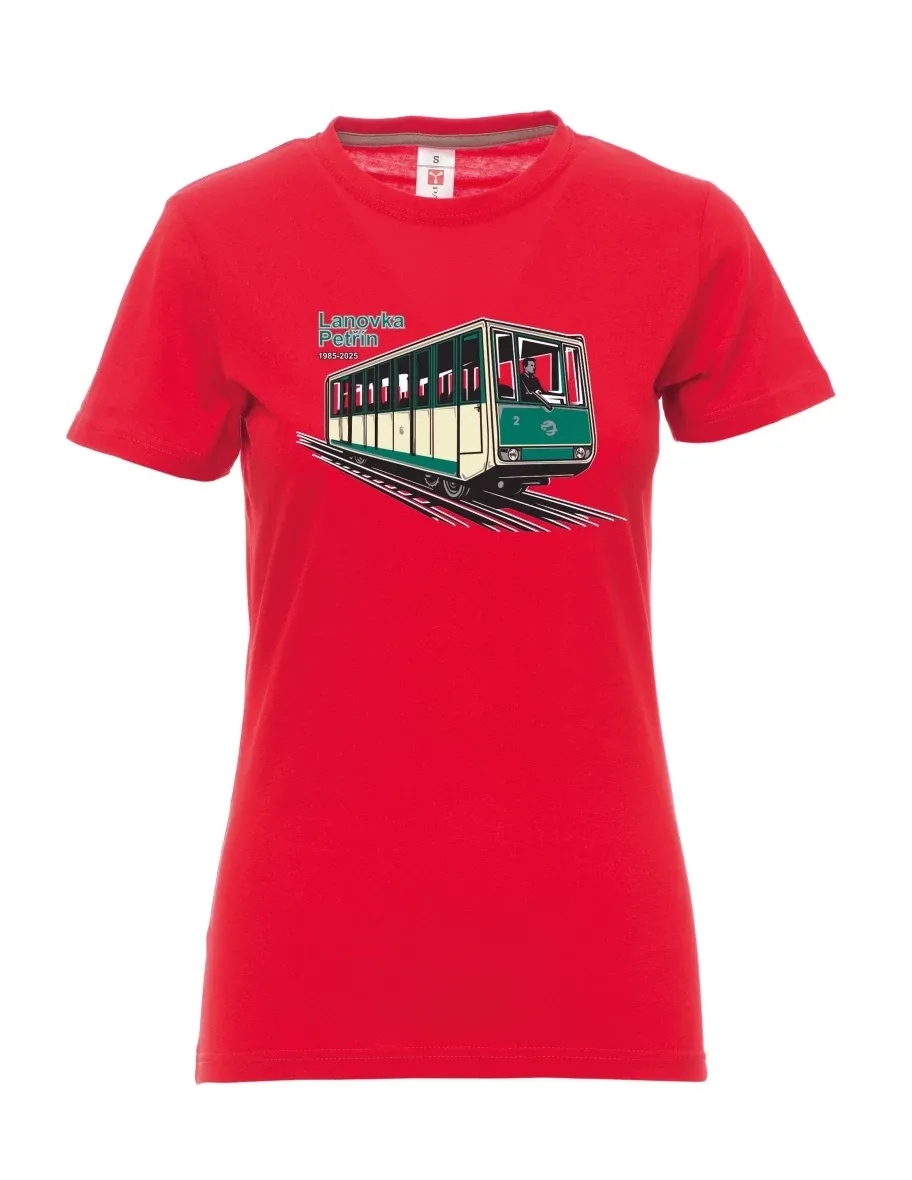 Maglia da donna rossa Funicolare Petřín