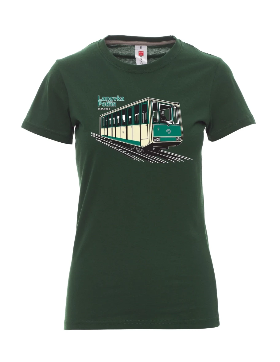 Maglia da donna verde scuro Funicolare Petřín