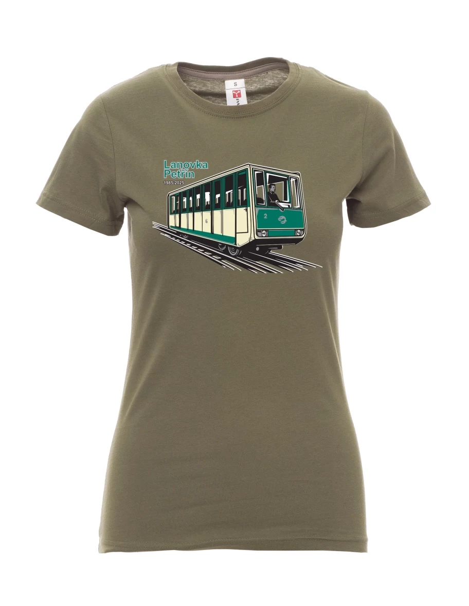 Maglia da donna cachi Funicolare Petřín