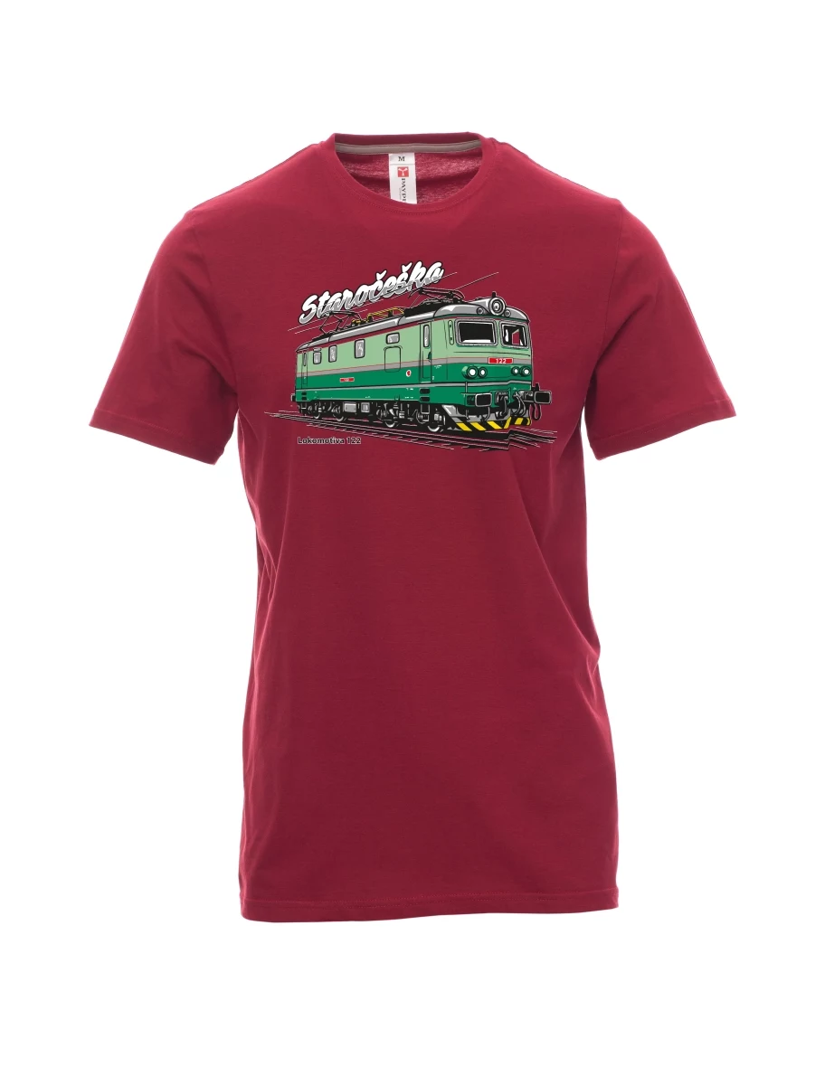 Maglia da uomo rosso scuro Locomotiva 122 “Staročeška”