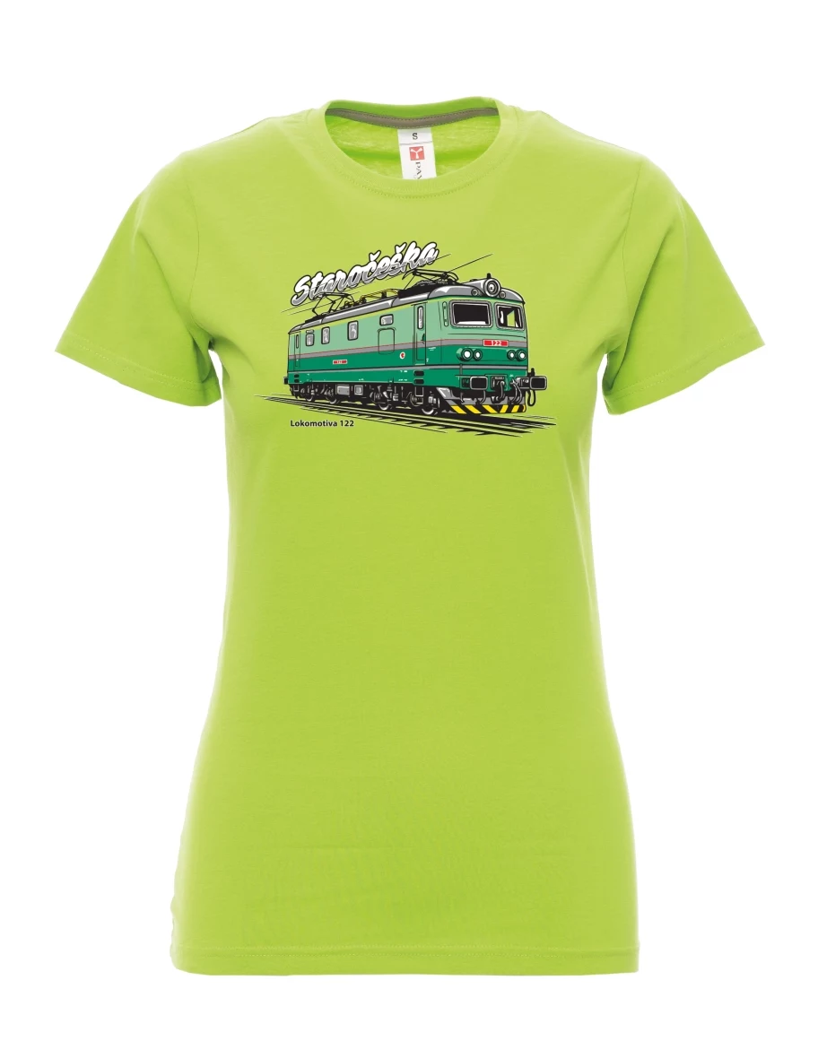 Maglia da donna colore lime Locomotiva 122 “Staročeška”