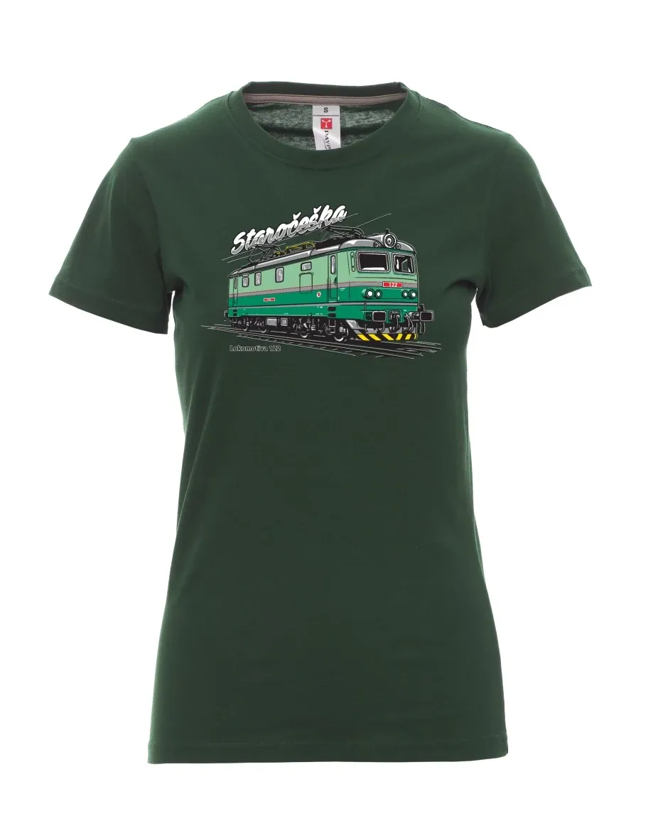 Maglia da donna verde scuro Locomotiva 122 “Staročeška”