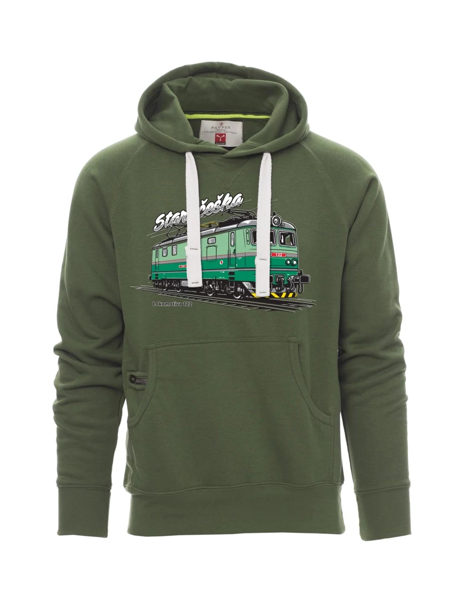 Felpa da uomo verde scuro Locomotiva 122 “Staročeška”