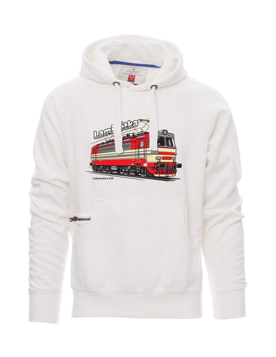 Felpa da uomo bianca Locomotiva 230 “Laminátka”