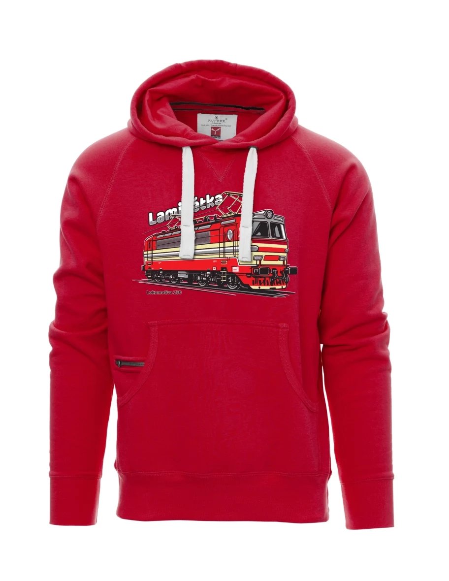 Felpa da uomo rossa Locomotiva 230 “Laminátka”