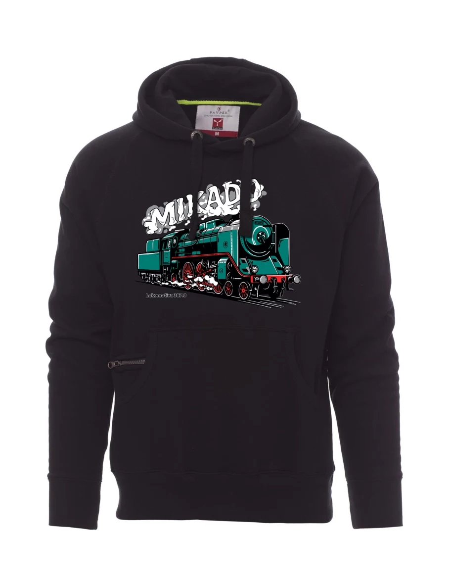 Felpa da uomo nera Locomotiva 387.0 “MIKADO”