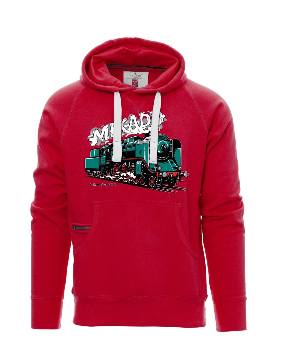 Felpa da uomo rossa Locomotiva 387.0 “MIKADO”