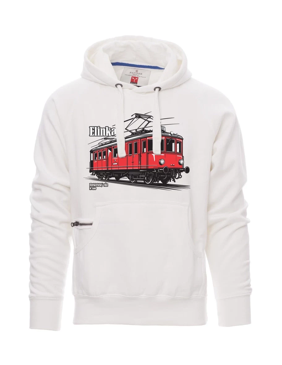 Felpa da uomo bianca Automotrice elettrica M 400 “Elinka”