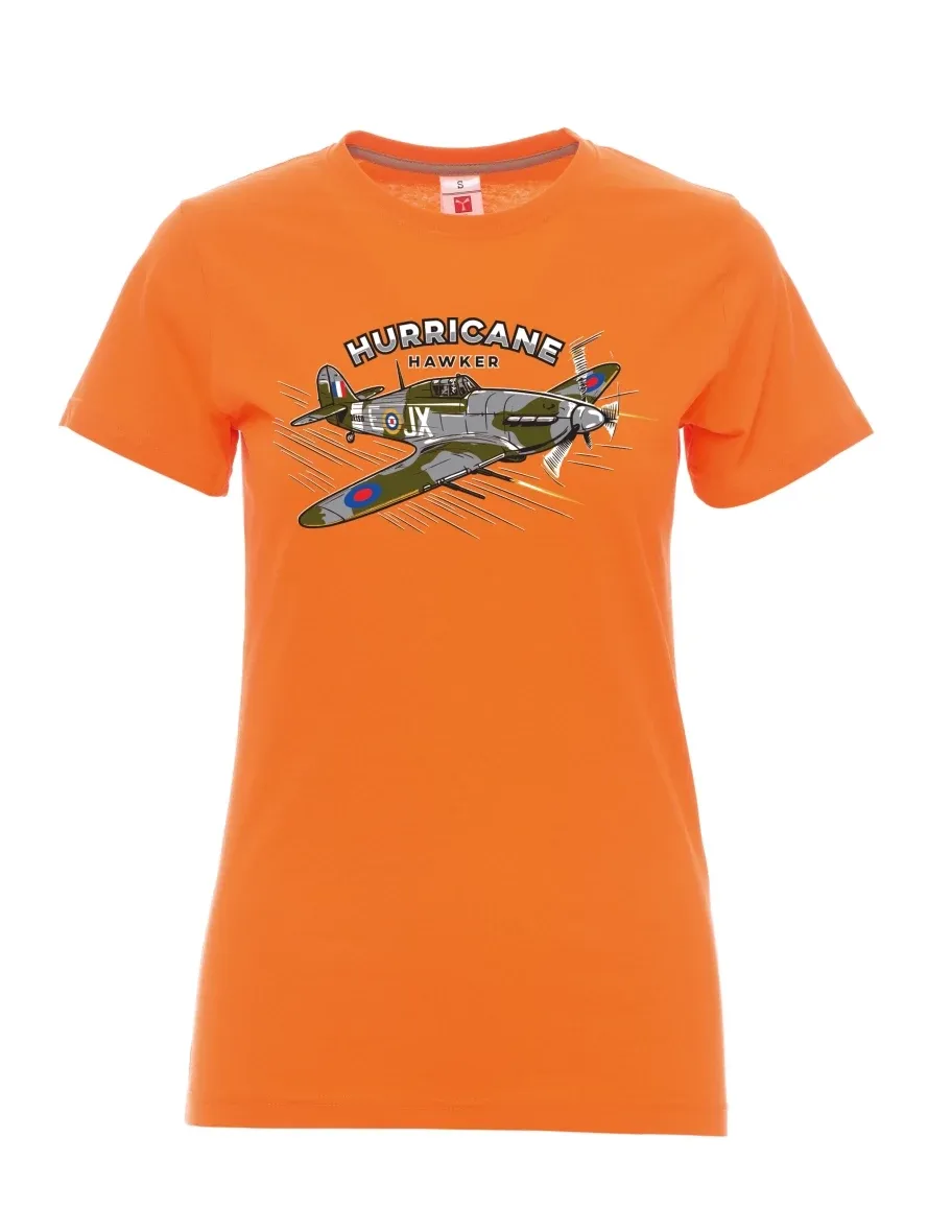 Maglia da donna arancione Aereo Hurricane Hawker