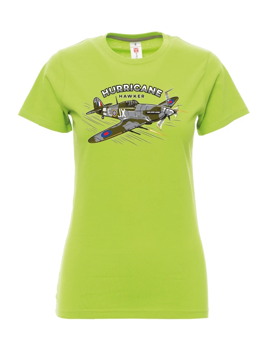 Maglia da donna colore lime Aereo Hurricane Hawker