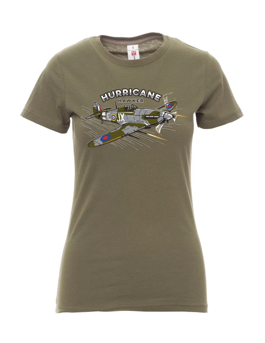 Maglia da donna cachi Aereo Hurricane Hawker
