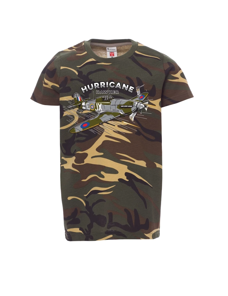Maglia da bambino camuffare Aereo Hurricane Hawker