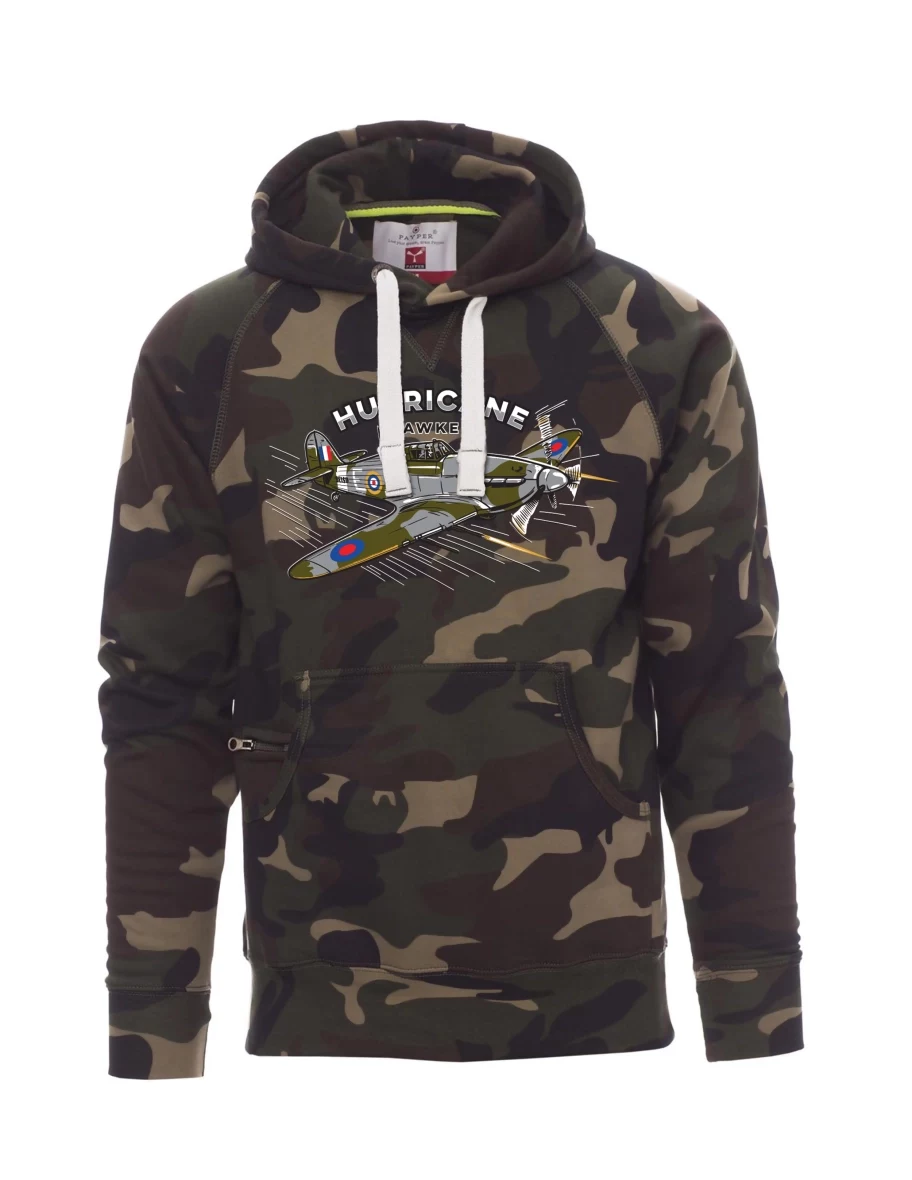 Felpa da uomo camuffare Aereo Hurricane Hawker