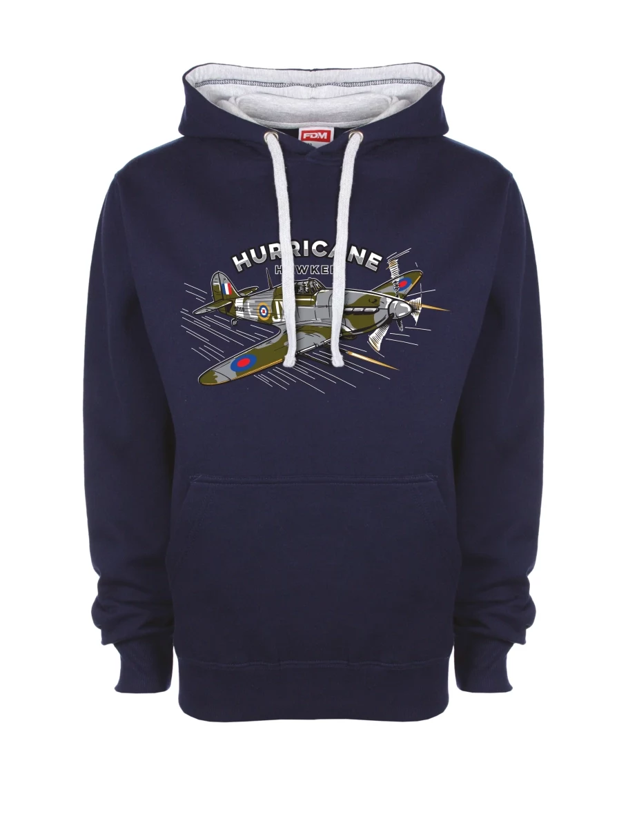 Felpa grigio-blu marino Aereo Hurricane Hawker
