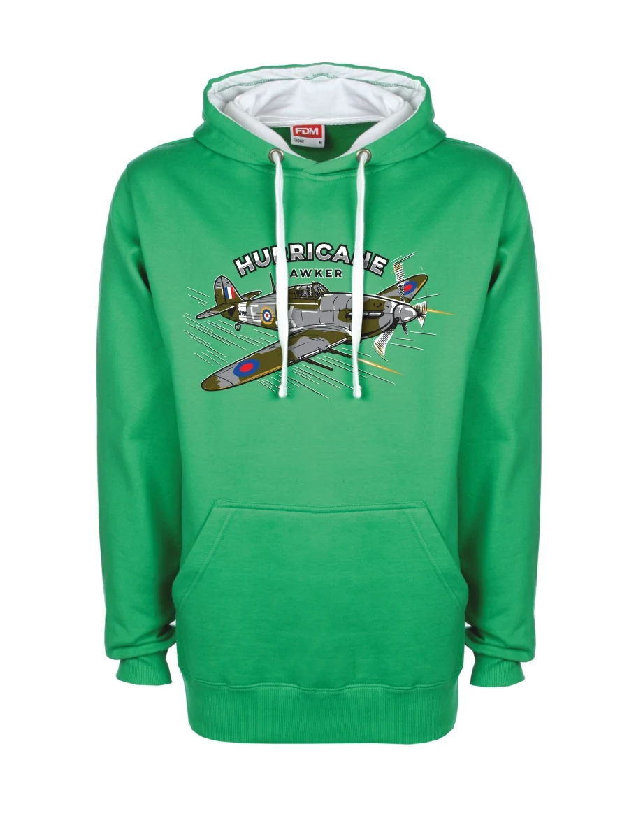 Felpa bianco-verde Aereo Hurricane Hawker