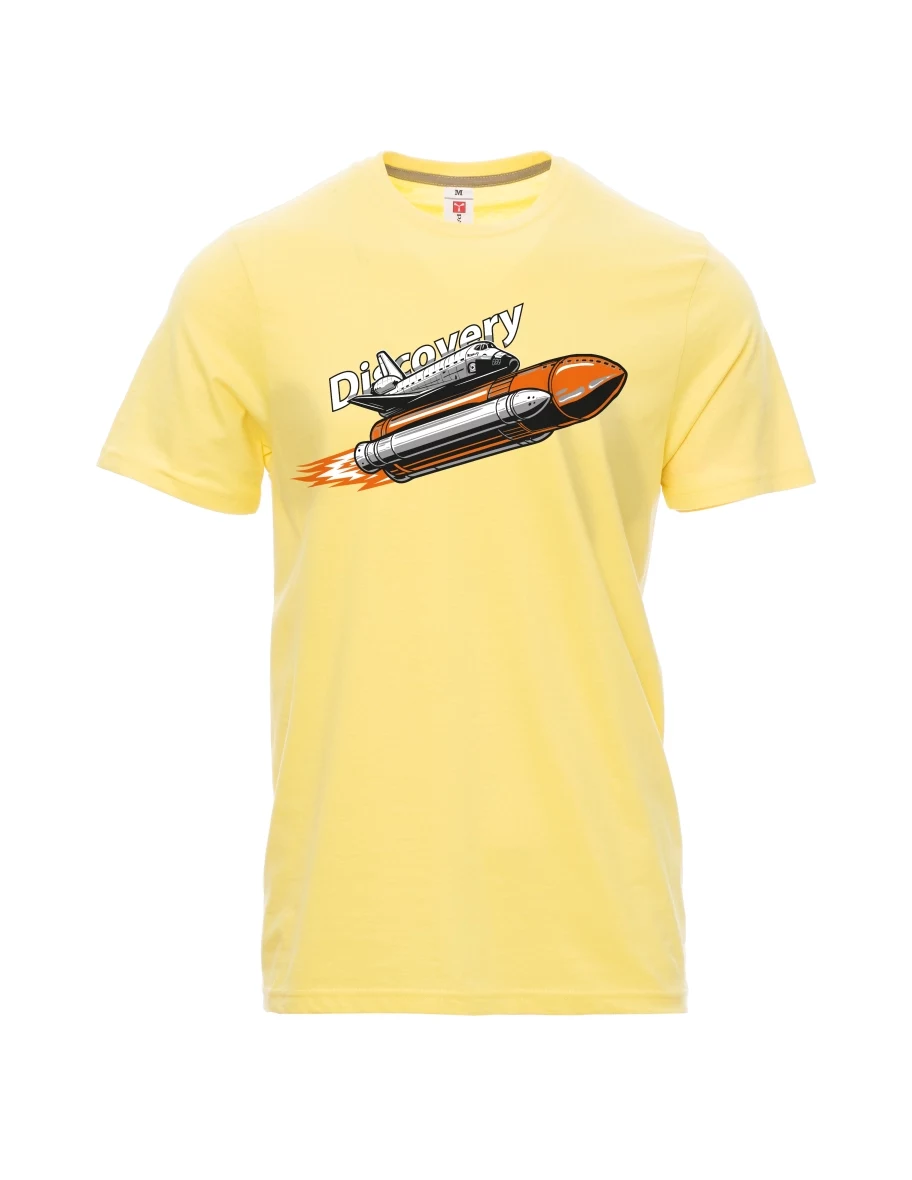 Maglia da uomo giallo chiaro Space Shuttle Discovery