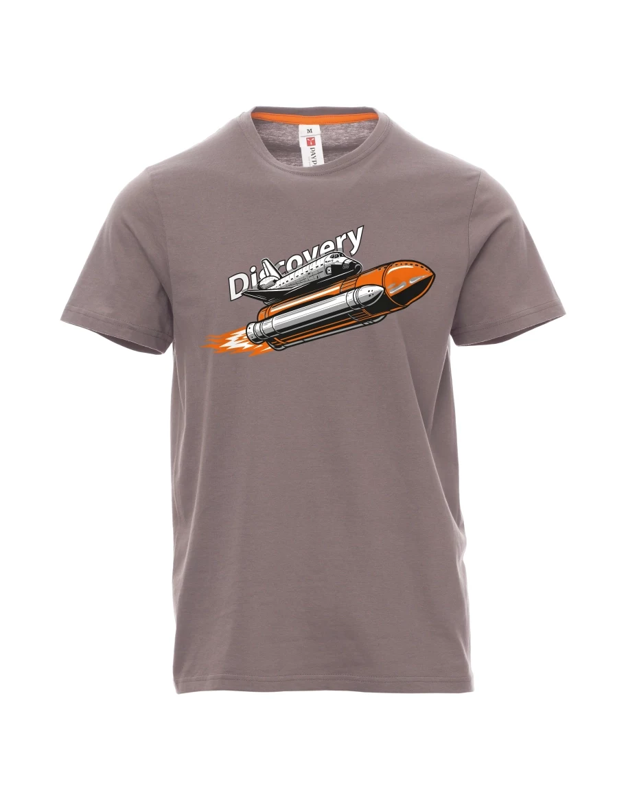 Maglia da uomo grigio acciaio Space Shuttle Discovery